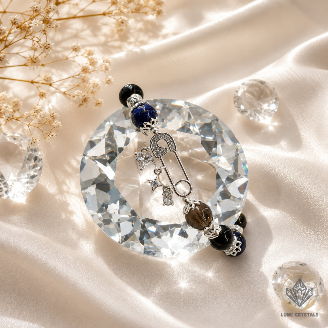 The Wise Warrior - Natural Crystals Bracelet Design - Ground Your Power, Clear Your Mind, Speak Your Truth (BL9)