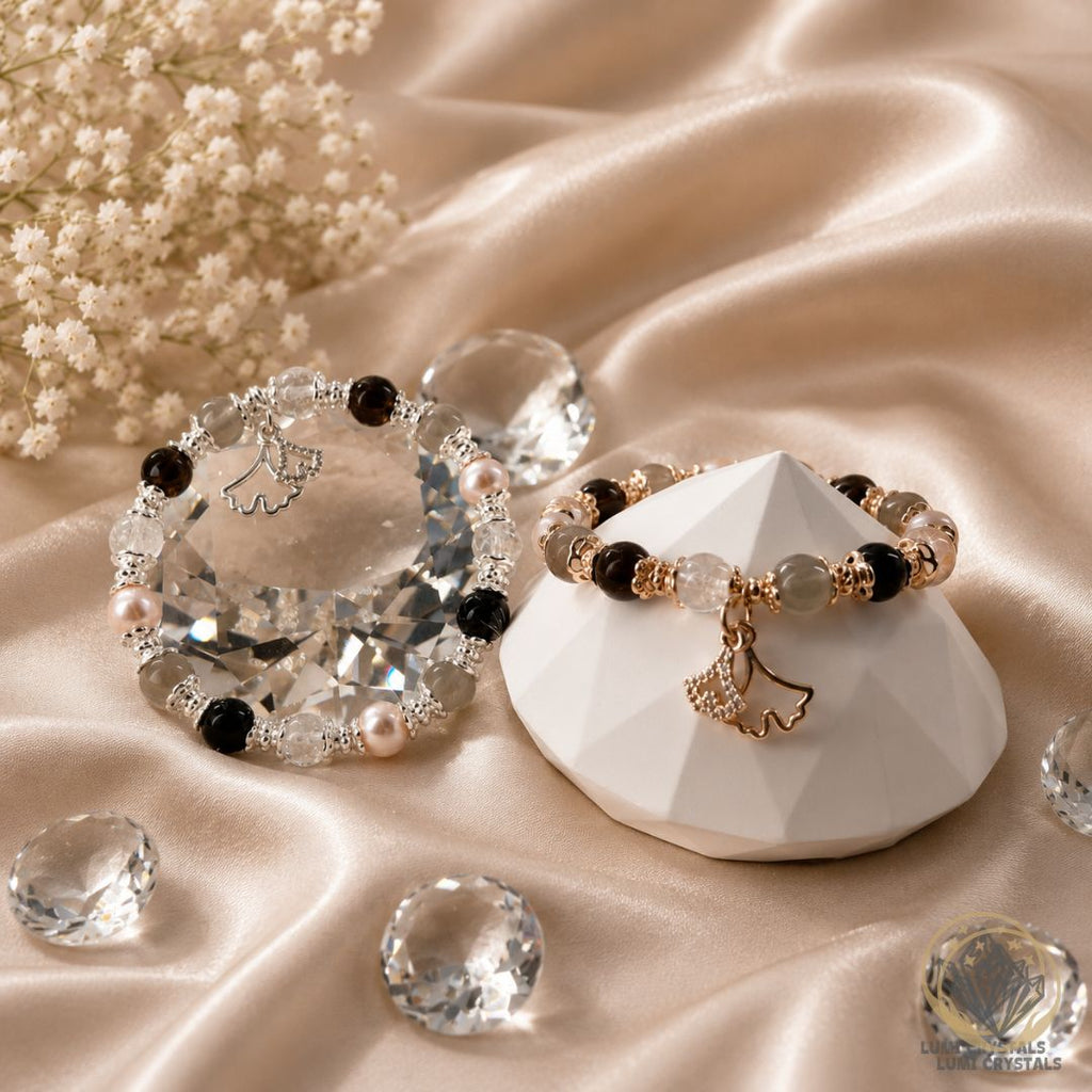 Pearl Moon Whisper - Natural Crystals Bracelet Design - Peaceful Hearts, Clear Minds, and New Beginnings (CH1)