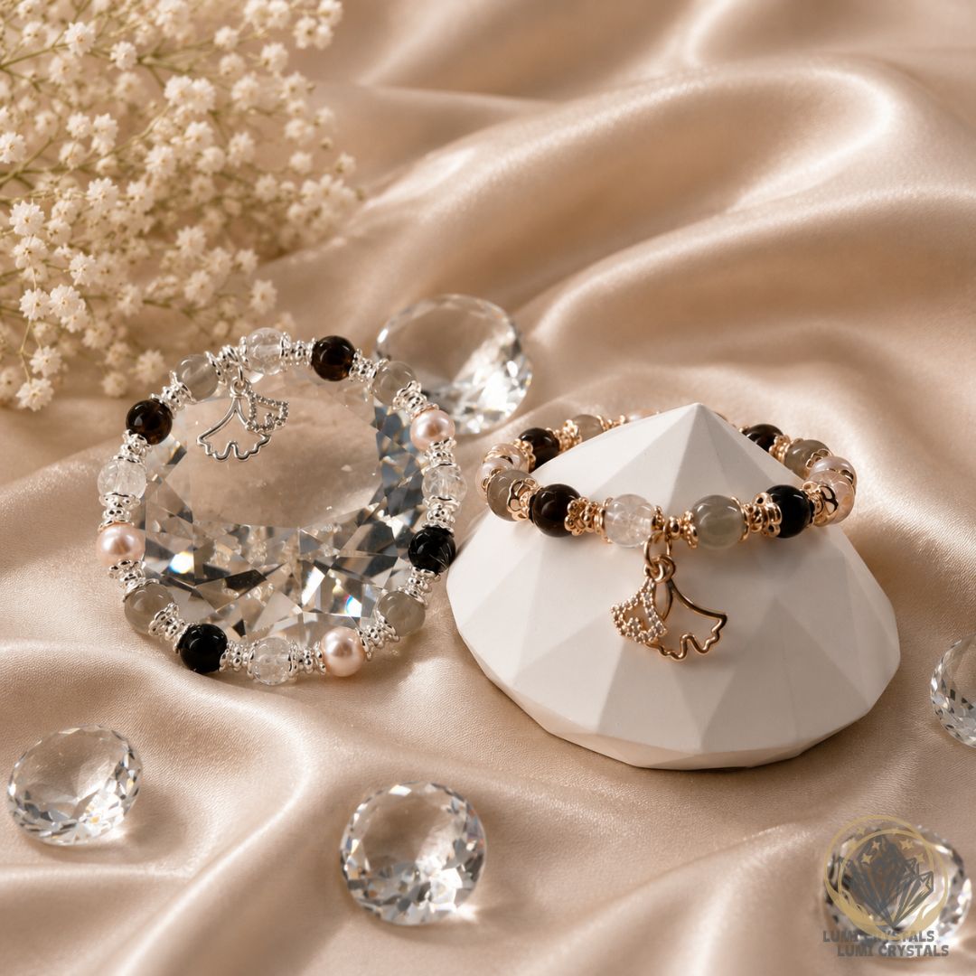 Pearl Moon Whisper - Natural Crystals Bracelet Design - Peaceful Hearts, Clear Minds, and New Beginnings (CH1)