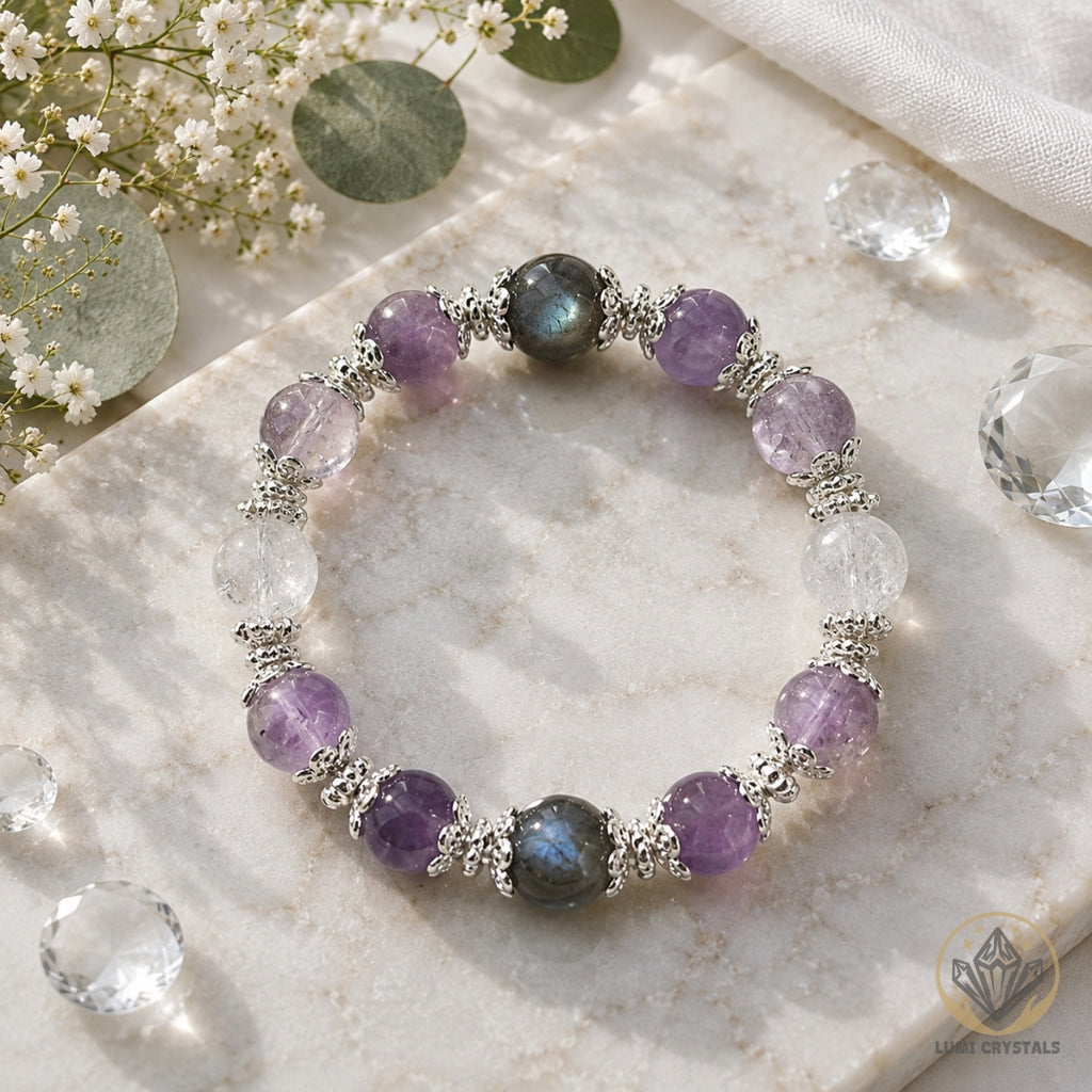Celestial Intuition - Natural Crystals Bracelet Design - Protect Your Energy, Trust Your Intuition, Awaken Your Higher Self (LA5)