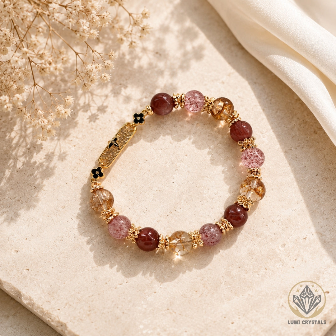 Love & Resilience - Natural Crystals Bracelet Design - Strength In Calm, Healing In Love, Peace In Every Moment (PK8)