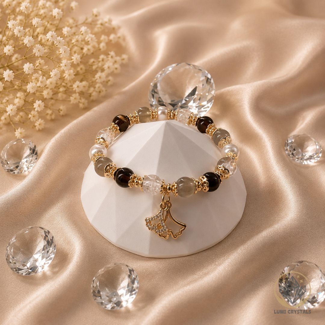 Pearl Moon Whisper - Natural Crystals Bracelet Design - Peaceful Hearts, Clear Minds, and New Beginnings (CH1)