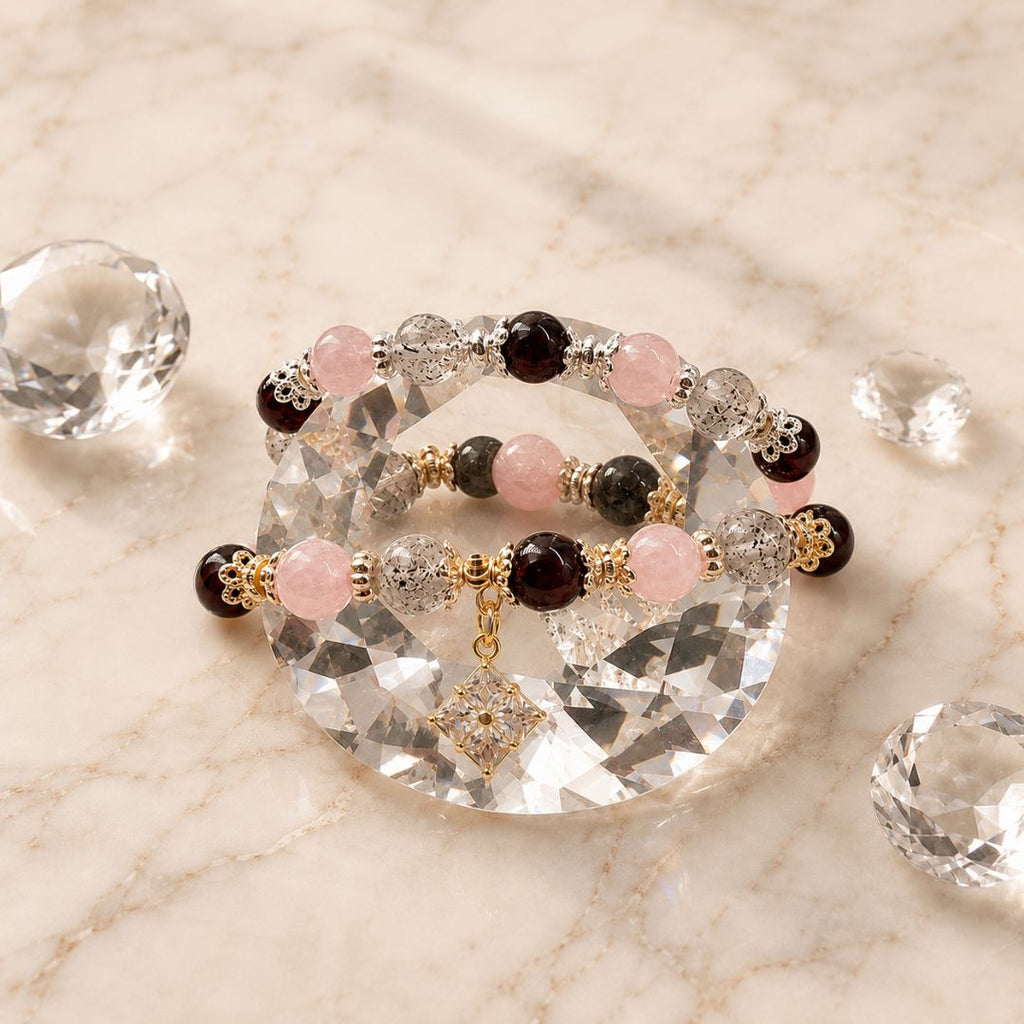 Passionate Heart - Natural Crystals Bracelet Design - Where Desire Meets Devotion and Emotional Power (PK6)
