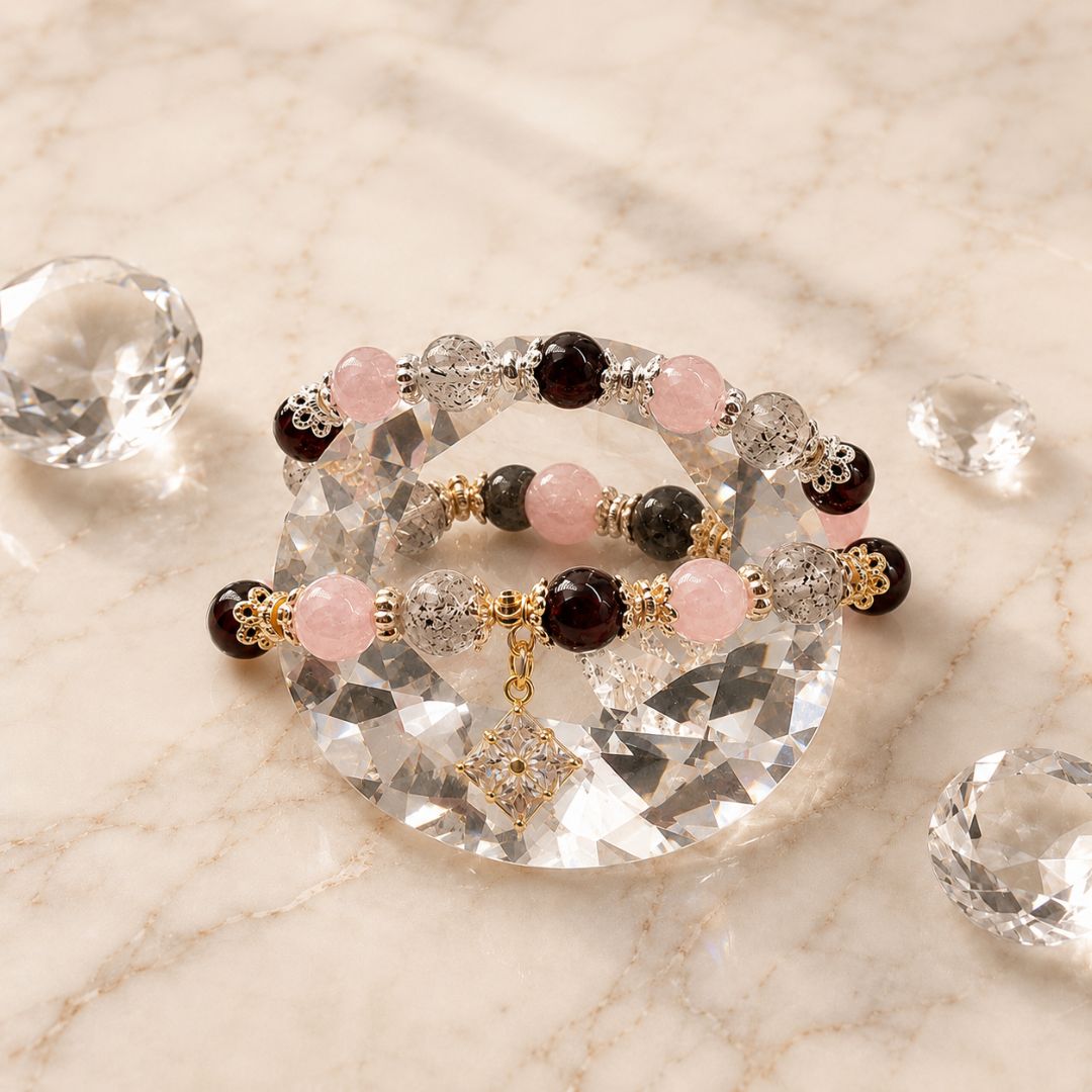 Passionate Heart - Natural Crystals Bracelet Design - Where Desire Meets Devotion and Emotional Power (PK6)
