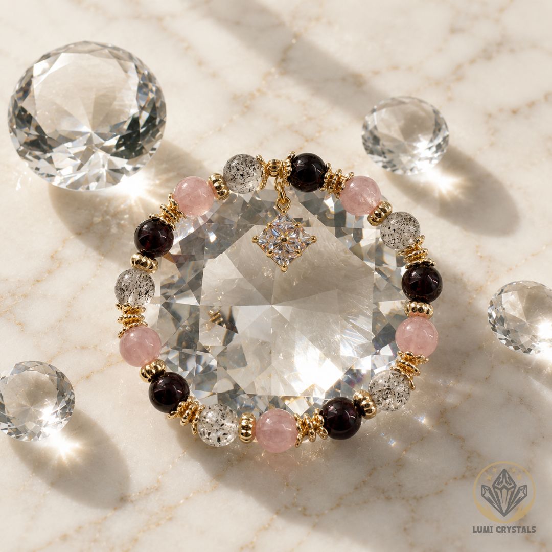 Passionate Heart - Natural Crystals Bracelet Design - Where Desire Meets Devotion and Emotional Power (PK6)