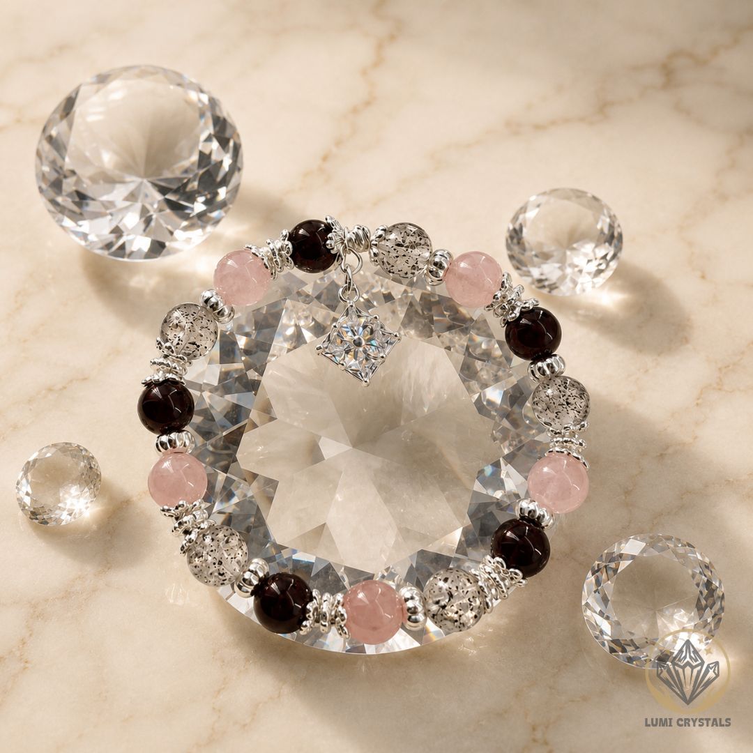 Passionate Heart - Natural Crystals Bracelet Design - Where Desire Meets Devotion and Emotional Power (PK6)