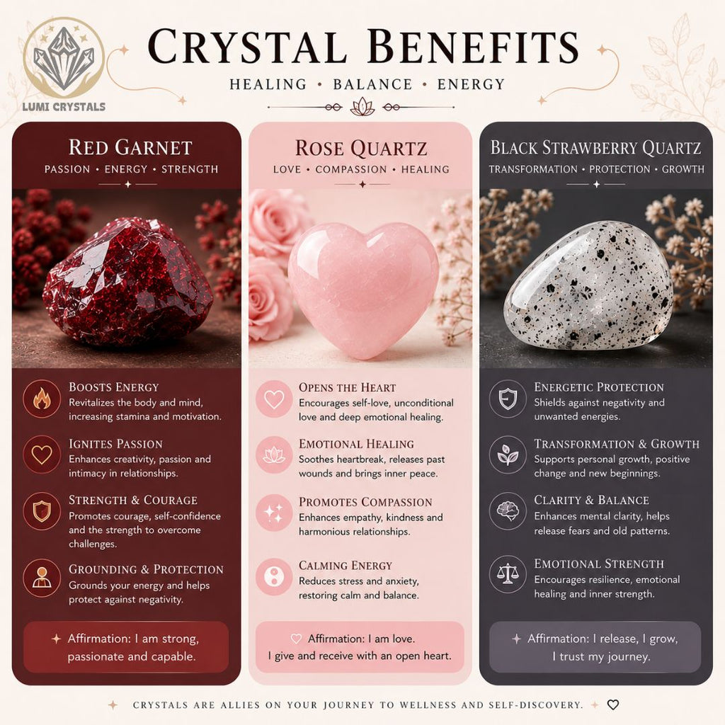 Passionate Heart - Natural Crystals Bracelet Design - Where Desire Meets Devotion and Emotional Power (PK6)