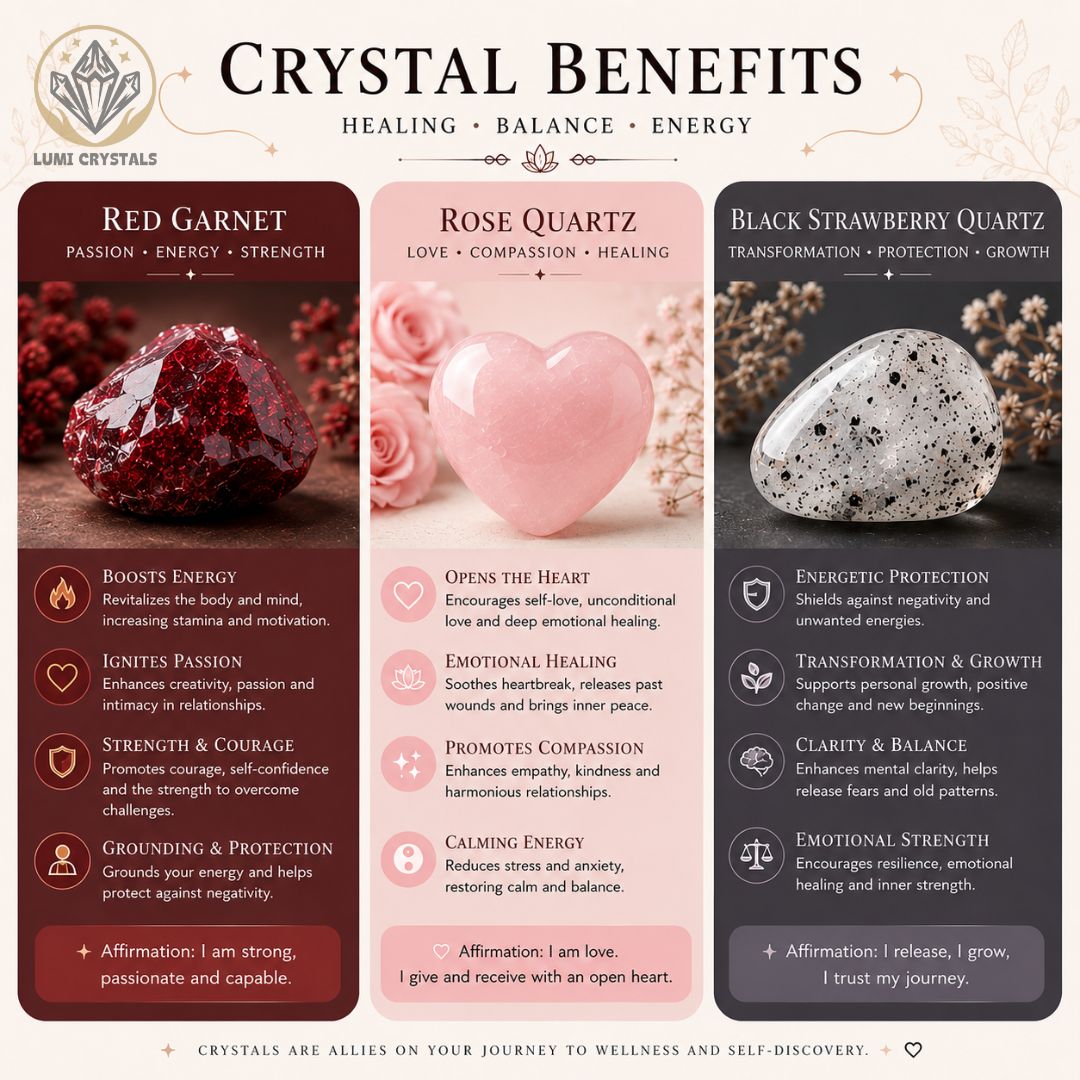 Passionate Heart - Natural Crystals Bracelet Design - Where Desire Meets Devotion and Emotional Power (PK6)