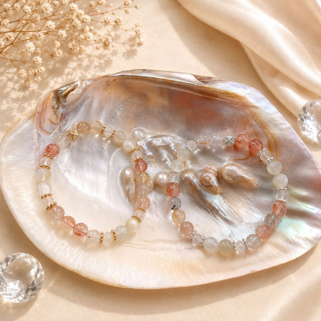 Moonlight Manifest - Natural Crystals Bracelet Design - Glow Softly, Manifest Clearly, Attract Beautifully (RB6)