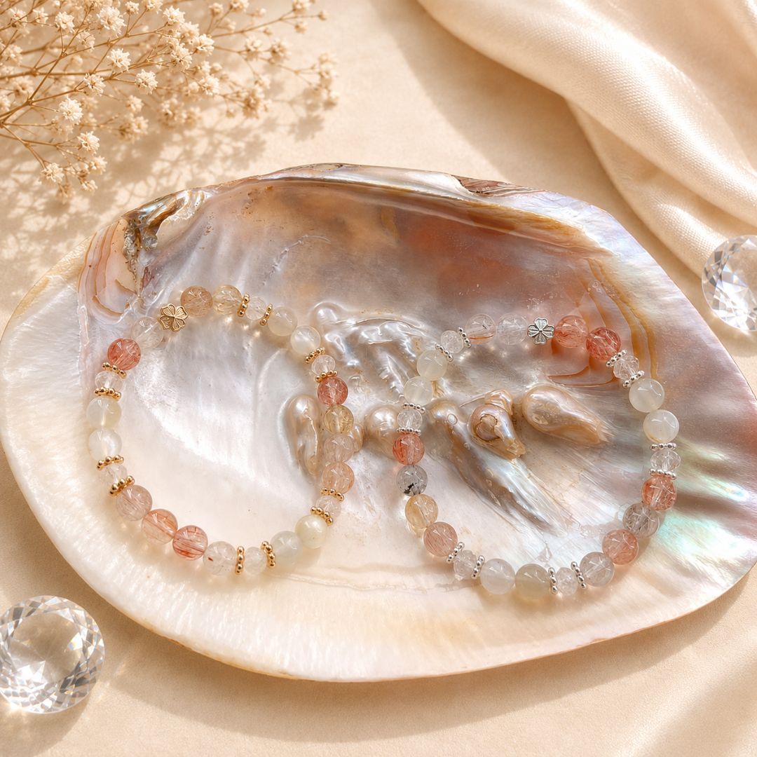 Moonlight Manifest - Natural Crystals Bracelet Design - Glow Softly, Manifest Clearly, Attract Beautifully (RB6)