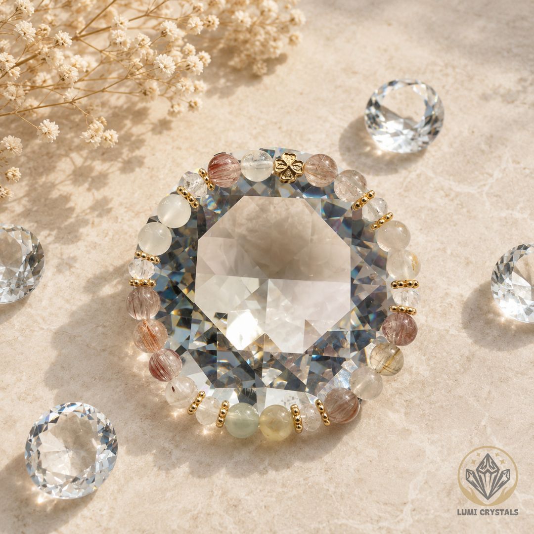 Moonlight Manifest - Natural Crystals Bracelet Design - Glow Softly, Manifest Clearly, Attract Beautifully (RB6)