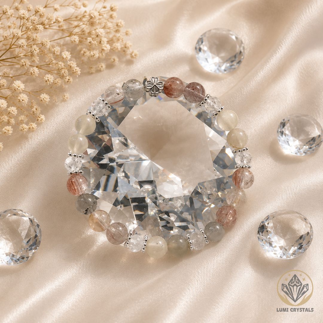 Moonlight Manifest - Natural Crystals Bracelet Design - Glow Softly, Manifest Clearly, Attract Beautifully (RB6)