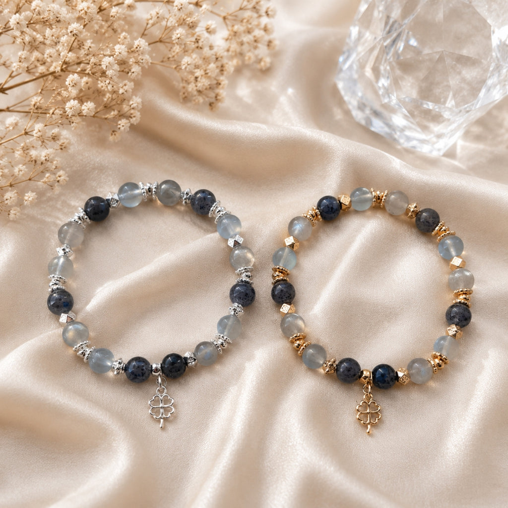 Velvet Horizon - Natural Crystals Bracelet Design - Protect Your Energy, Heal Your Heart and Flow With Clarity (LA3)