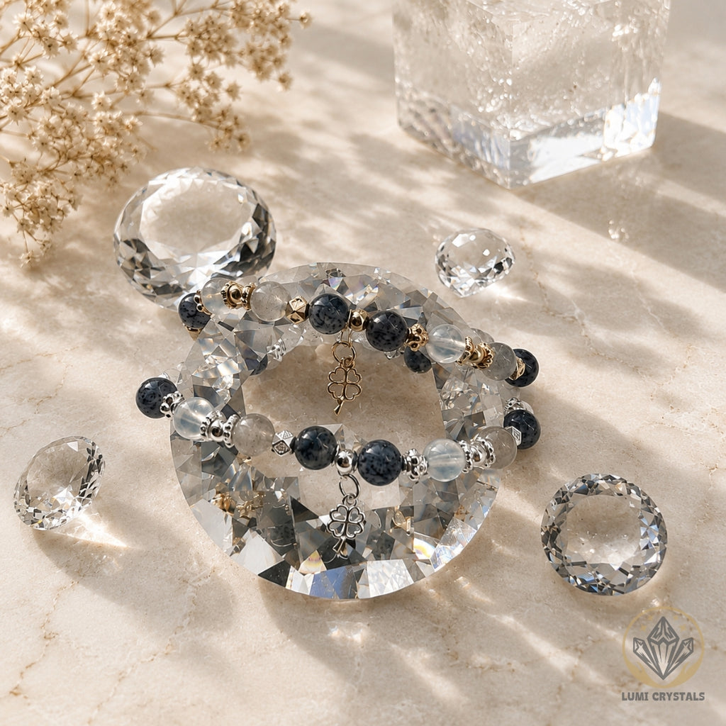 Velvet Horizon - Natural Crystals Bracelet Design - Protect Your Energy, Heal Your Heart and Flow With Clarity (LA3)