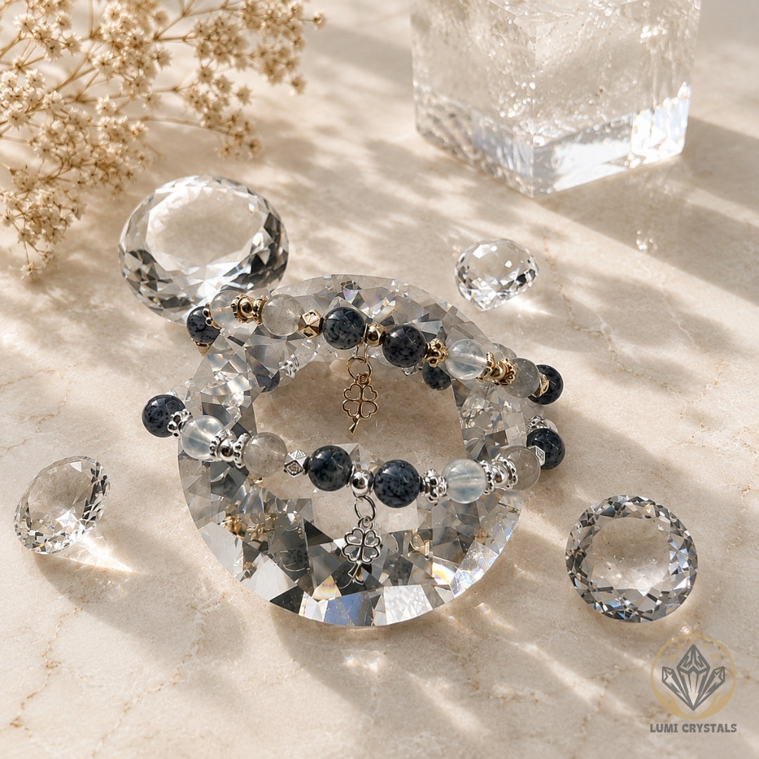 Velvet Horizon - Natural Crystals Bracelet Design - Protect Your Energy, Heal Your Heart and Flow With Clarity (LA3)