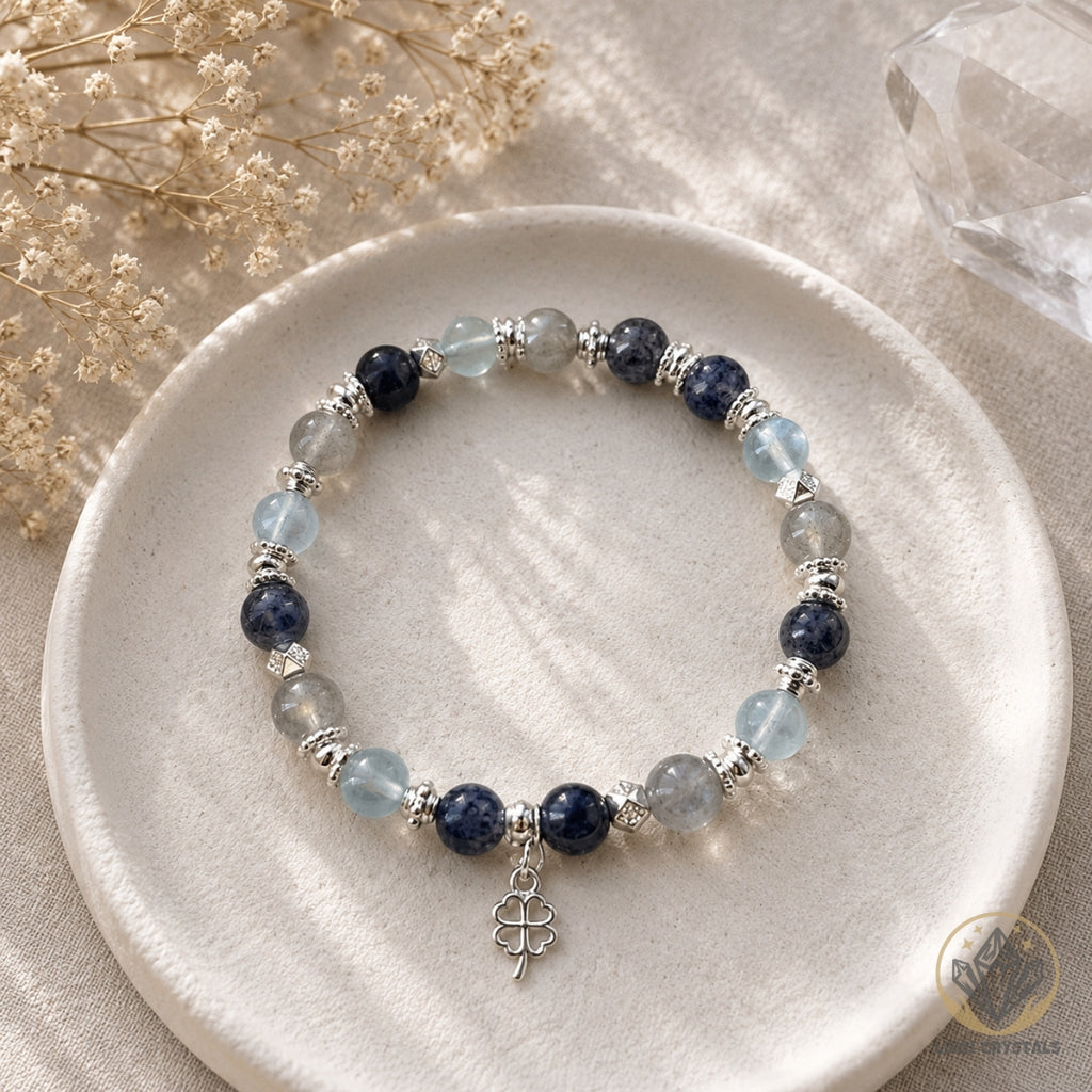Velvet Horizon - Natural Crystals Bracelet Design - Protect Your Energy, Heal Your Heart and Flow With Clarity (LA3)