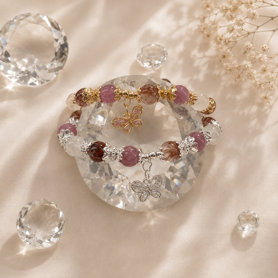 The Empowered Heart - Natural Crystals Bracelet Design - Transform Challenges Into Courage, Love and Clarity (PK4)