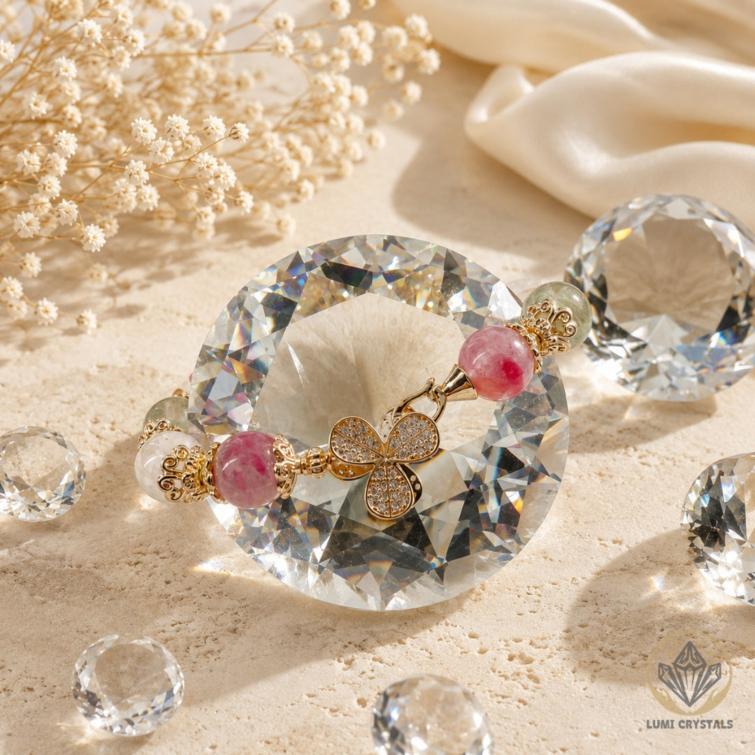 Petal Peace - Natural Crystals Bracelet Design - Heal Softly, Release Gently and Grow Into Peace (PK9)