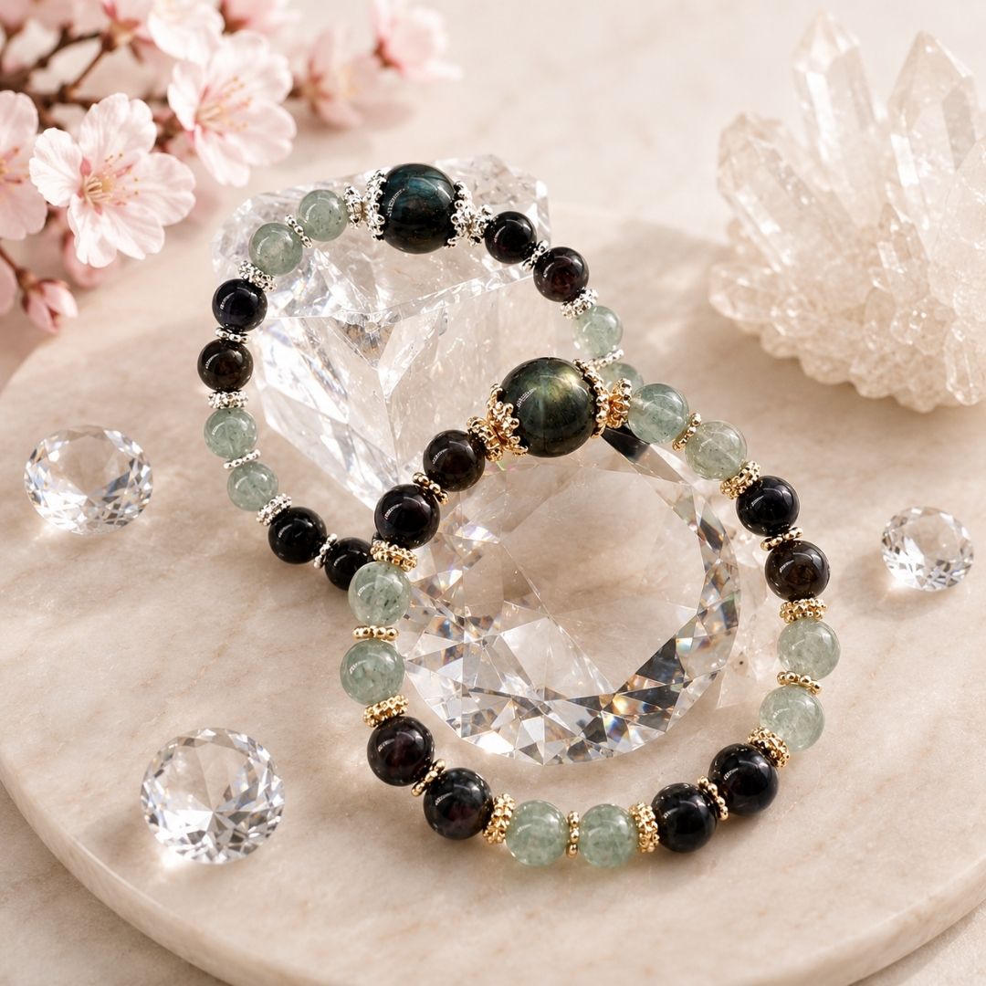 Mystic Navigator - Natural Crystals Bracelet Design - See Clearly, Speak Boldly and Trust Your Inner Path (LA7)