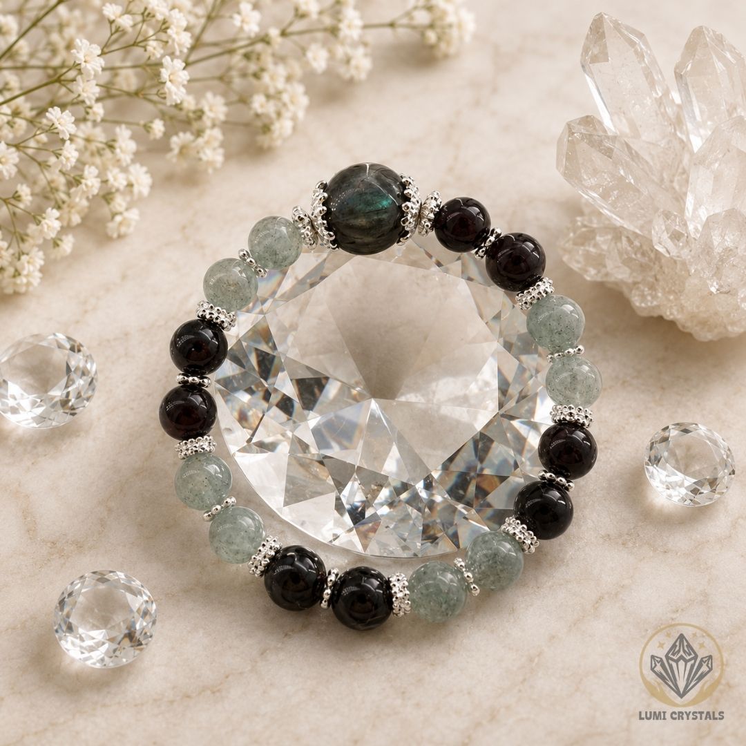 Mystic Navigator - Natural Crystals Bracelet Design - See Clearly, Speak Boldly and Trust Your Inner Path (LA7)