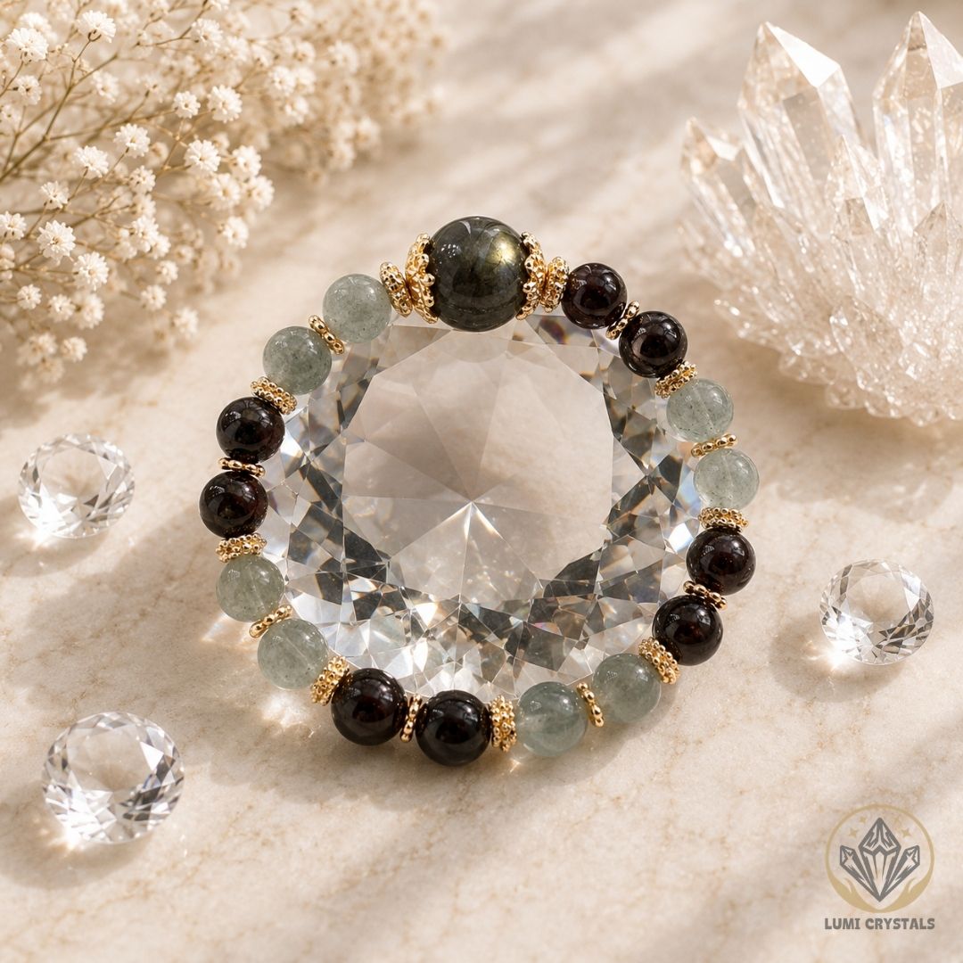Mystic Navigator - Natural Crystals Bracelet Design - See Clearly, Speak Boldly and Trust Your Inner Path (LA7)