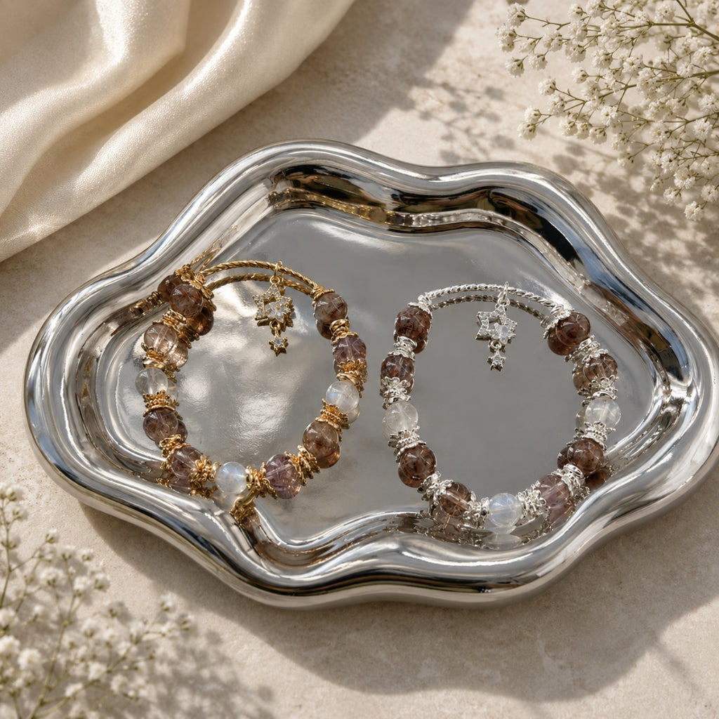 The Radiant Intuition - Natural Crystals Bracelet Design - Illuminate Your Path, Trust Your Intuition, Manifest With Brilliance (AR1)