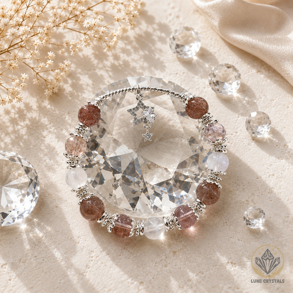 The Radiant Intuition - Natural Crystals Bracelet Design - Illuminate Your Path, Trust Your Intuition, Manifest With Brilliance (AR1)