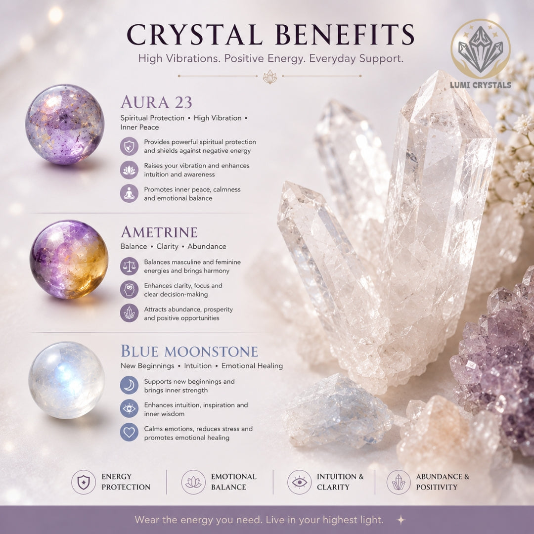 The Radiant Intuition - Natural Crystals Bracelet Design - Illuminate Your Path, Trust Your Intuition, Manifest With Brilliance (AR1)