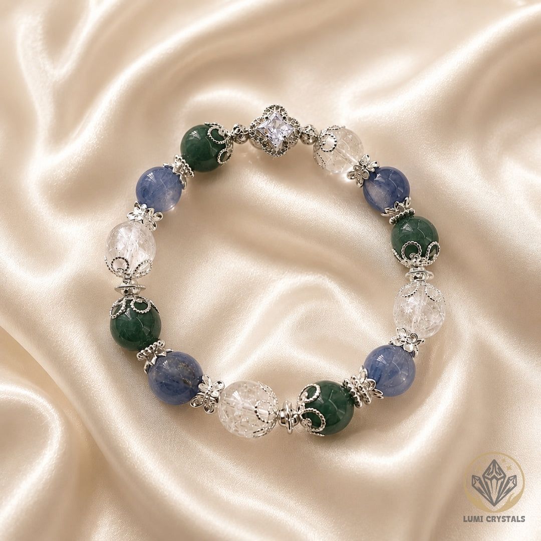 Emerald Sky - Natural Crystals Bracelet Design - Ground Your Power, Shield Your Energy, Rise To The Stars (BL7)