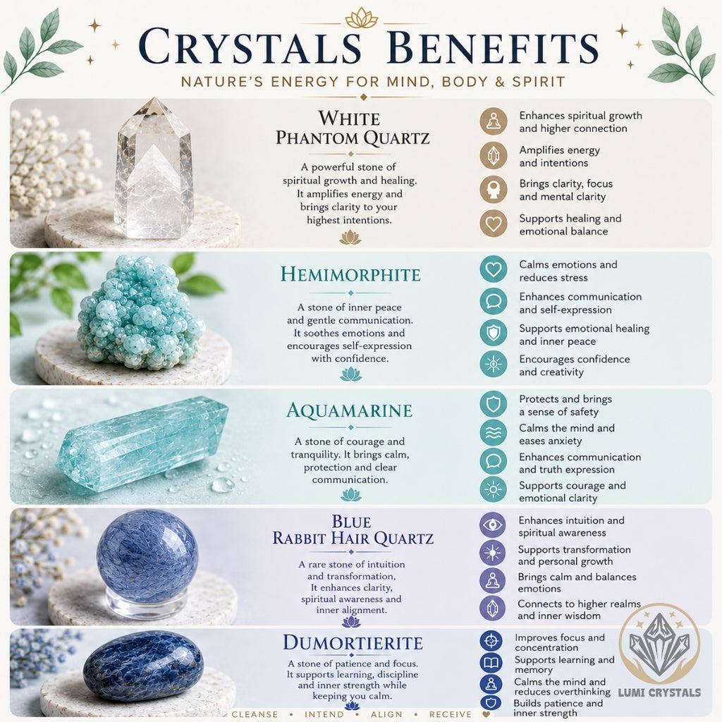 Azure Wisdom - Natural Crystals Bracelet Design - Find Calm Clarity, Speak Your Truth and Move Forward With Focus (BL8)