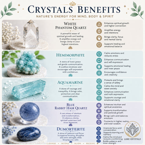 Azure Wisdom - Natural Crystals Bracelet Design - Find Calm Clarity, Speak Your Truth and Move Forward With Focus (BL8)