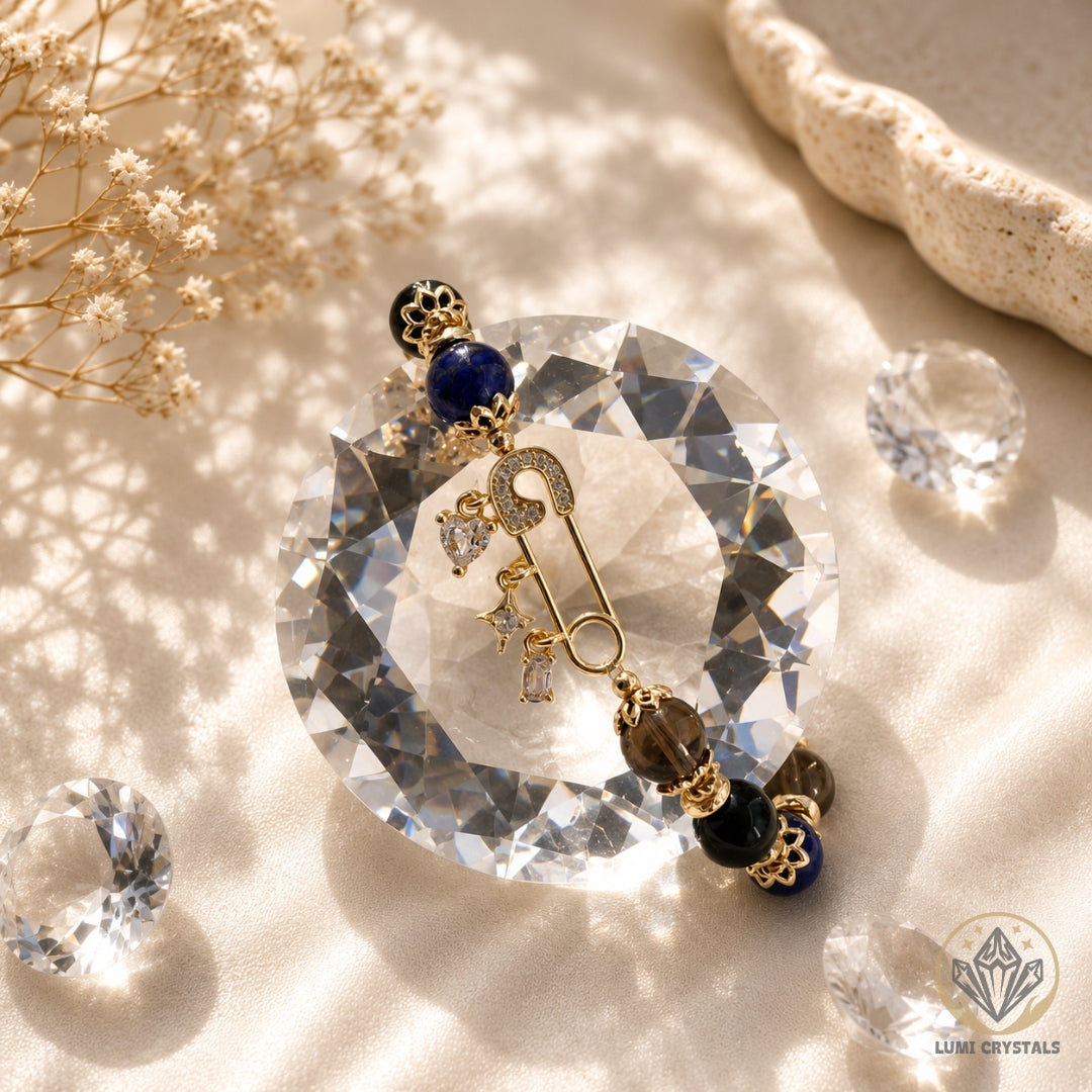 The Wise Warrior - Natural Crystals Bracelet Design - Ground Your Power, Clear Your Mind, Speak Your Truth (BL9)